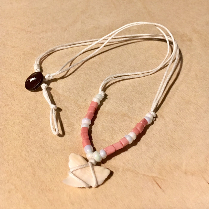 Shark Tooth Pastel Bead Necklace