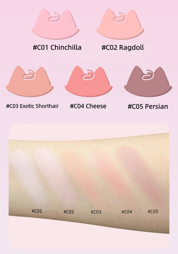 SheDella Cat Collection Satin-Finish Mono Blusher Powder T5802