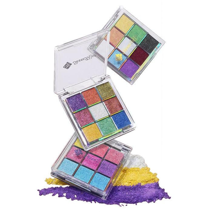 SheenEffect 9-Color Ice-transparent Chameleon Eyeshadow Palette T3921