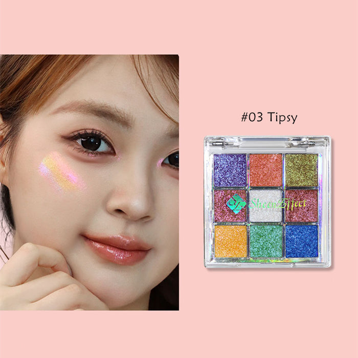 SheenEffect 9-Color Ice-transparent Chameleon Eyeshadow Palette T3921