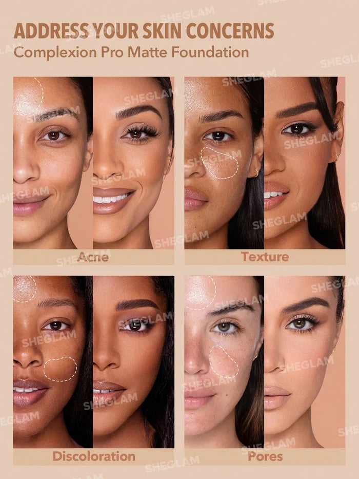 Sheglam Complexion Pro Long Lasting Breathable Matte Foundation - Honey