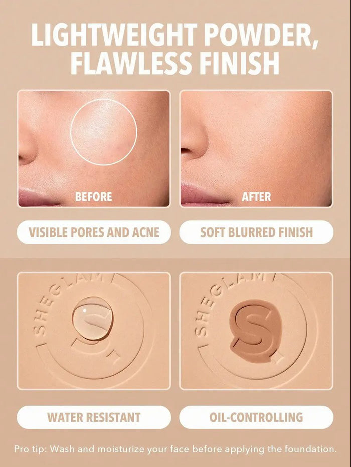 Sheglam Skin-Focus High Coverage Powder Foundation -Bamboo 11gm