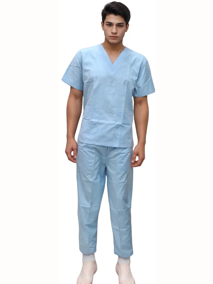 Light Blue  Scrub Dress - Stylish and Comfortable Light Blue Scrub Dress for Healthcare Professionals - J R GARMENTS