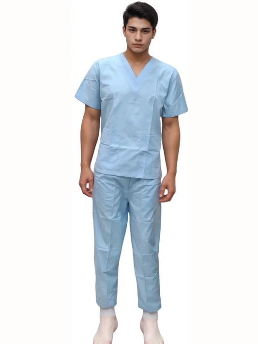 Light Blue  Scrub Dress - Stylish and Comfortable Light Blue Scrub Dress for Healthcare Professionals - J R GARMENTS