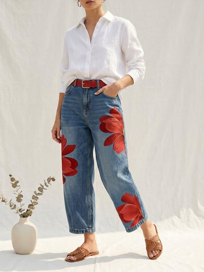 SIDONIA -  Elegant Floral Pants