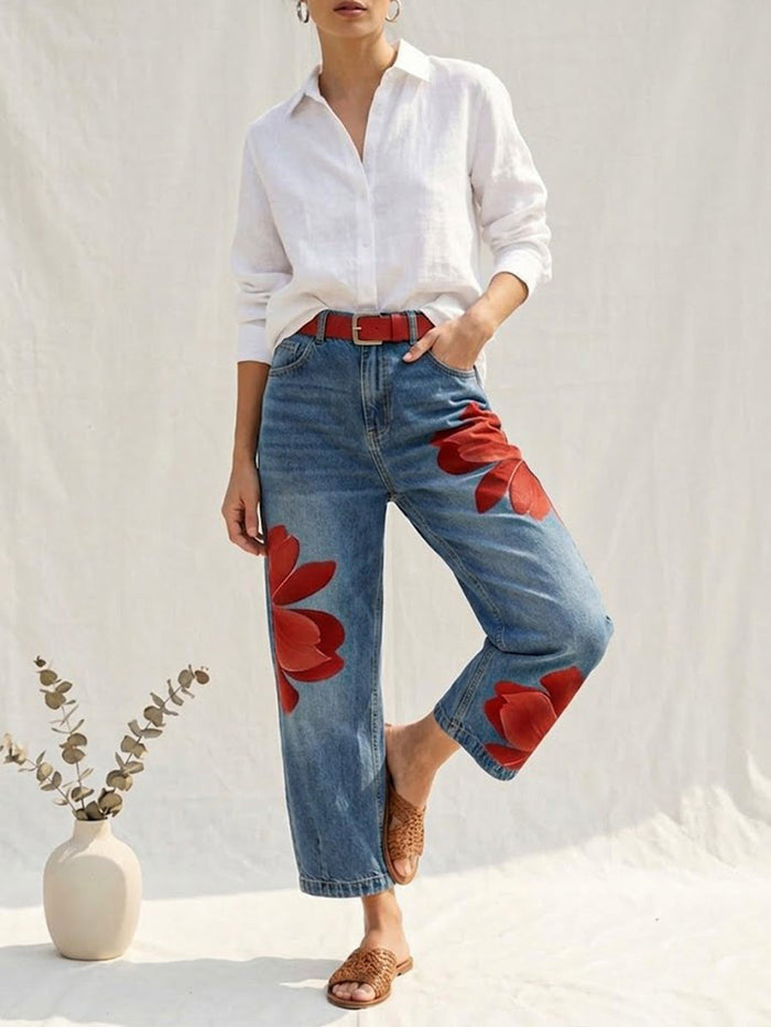 SIDONIA -  Elegant Floral Pants