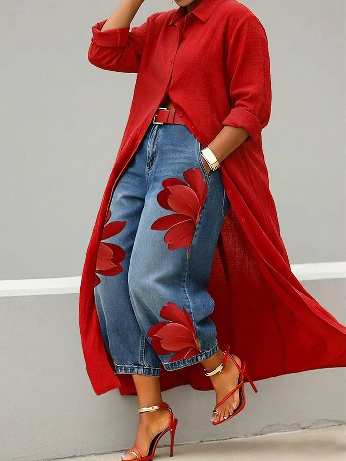 SIDONIA -  Elegant Floral Pants