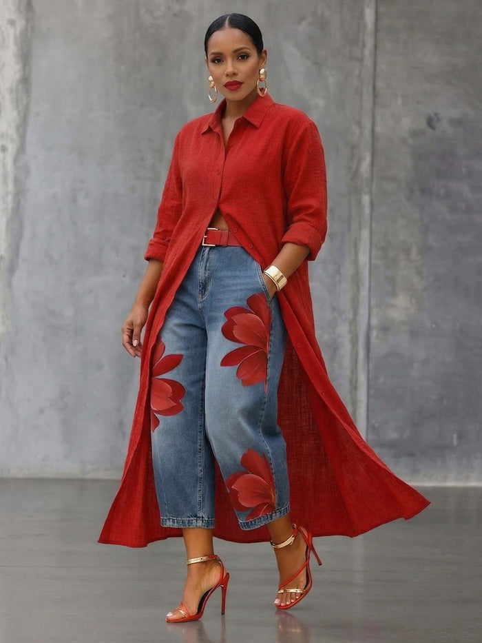 SIDONIA -  Elegant Floral Pants
