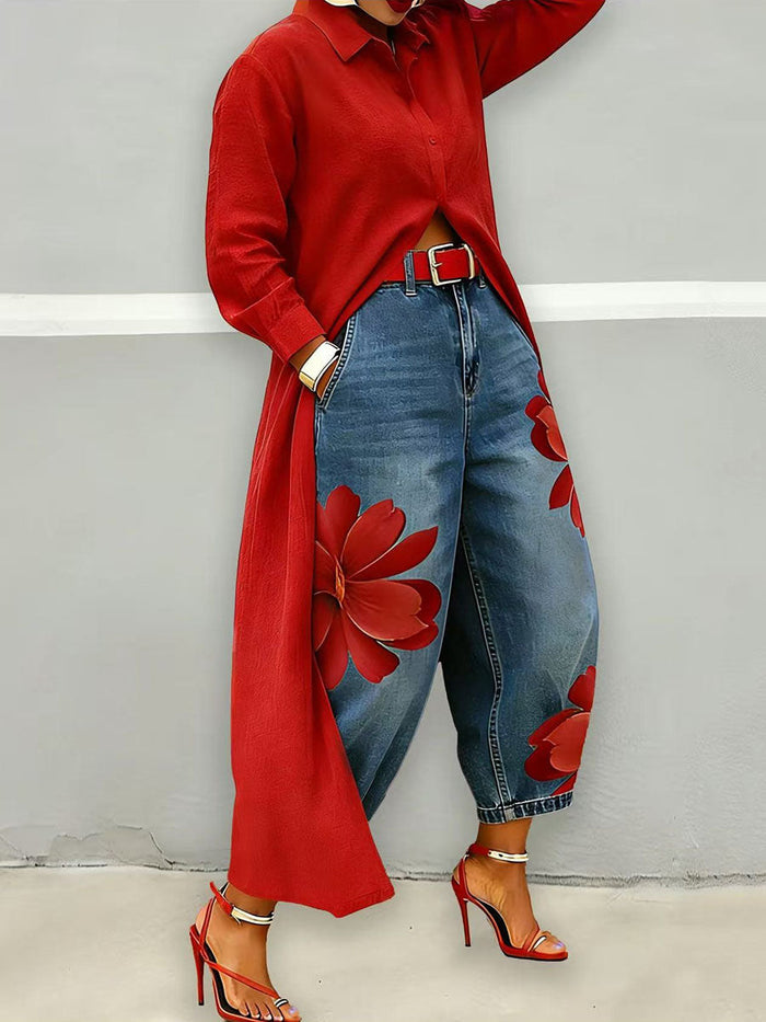 SIDONIA -  Elegant Floral Pants