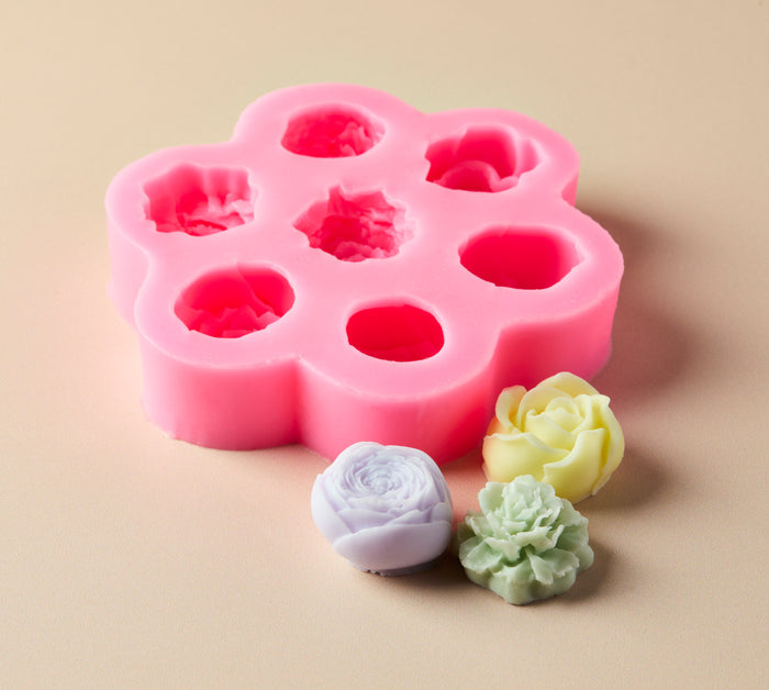 Silicone 7 Cavity Assorted Flower Mold