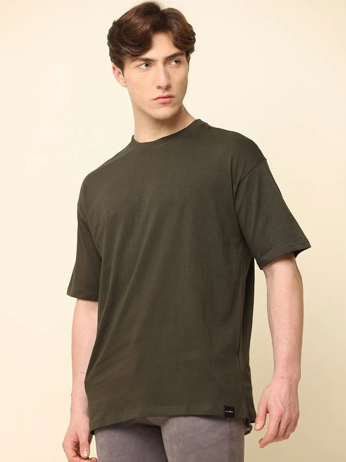 Silisoul Blue Oversized Fit Pure Cotton Short Sleeves T-Shirt