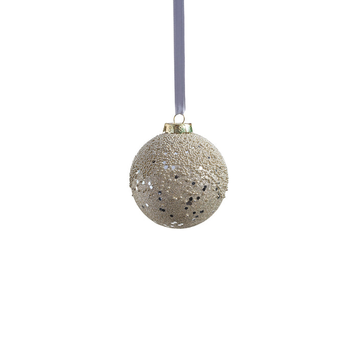 Silver Beaded Glass Ornament - Silver (Single) - Ornaments by Carlyle Avenue