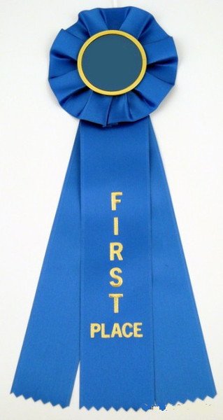 Blue First Place Rosette Ribbon