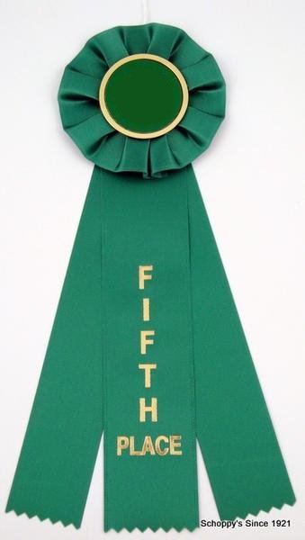 Green Fifth Place Rosette Ribbon