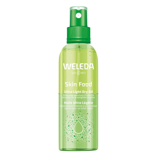 Bottle of Weleda Skin Food Ultra-Light Dry Oil 100ml