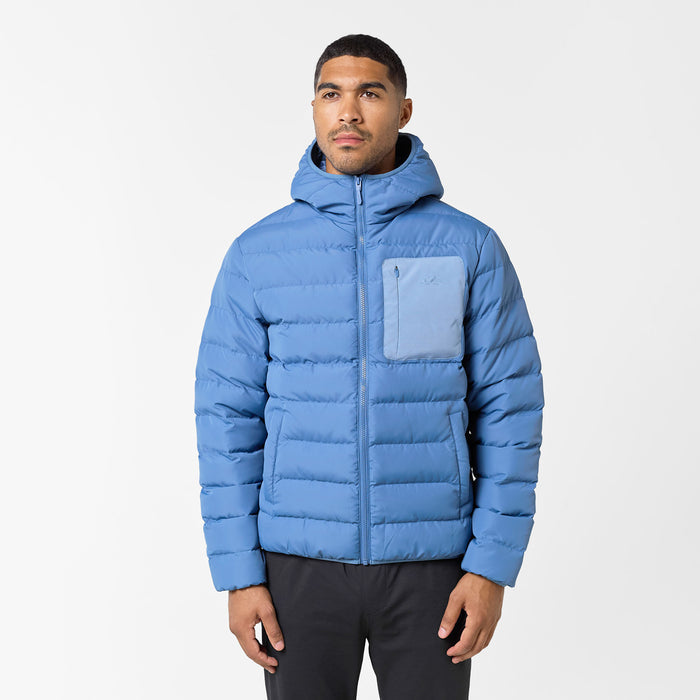 Slim Quilted Puffer | Washed Blue