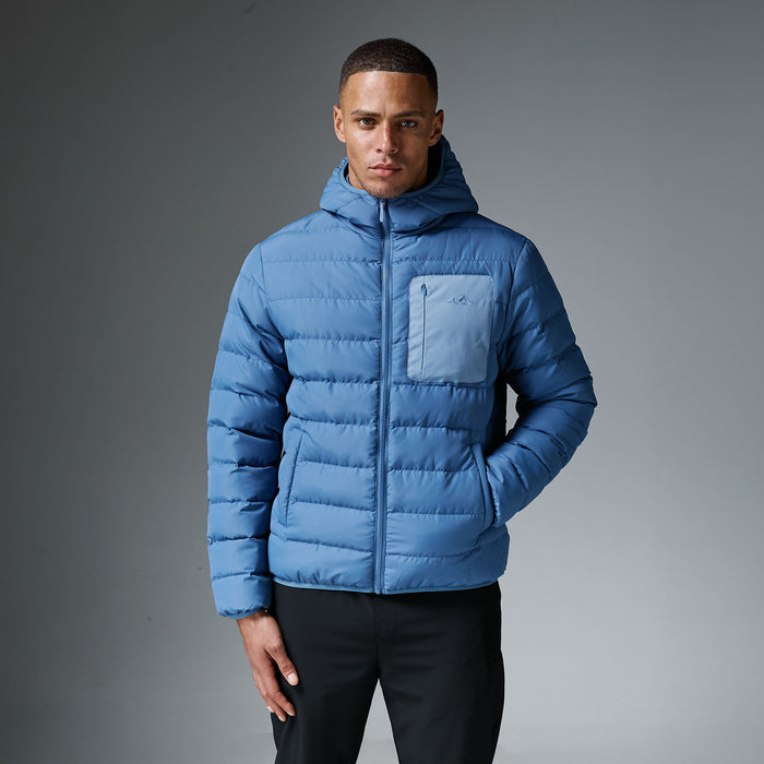 Slim Quilted Puffer | Washed Blue