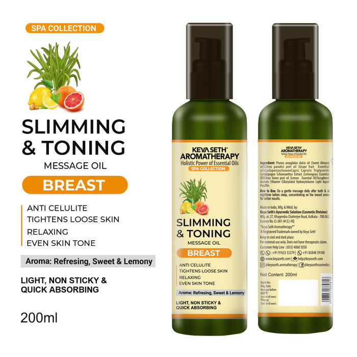 Slimming & Toning Breast Massage Oil - Anti-Cellulite, Tightens Loose Skin, Relaxing - Keya Seth Aromatherapy