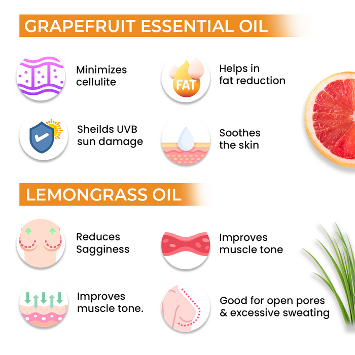 Slimming & Toning Breast Massage Oil - Anti-Cellulite, Tightens Loose Skin, Relaxing - Keya Seth Aromatherapy