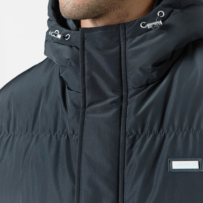 Smart Crinkle Nylon Puffer Jacket | Black