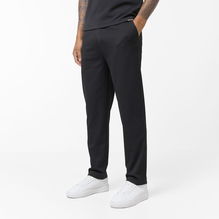 Men's  Black  Smart Drawstring Trouser  Closure London  Front View