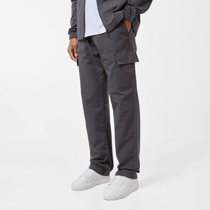 Men's Charcoal Smart Utility Open Hem Pant  Closure London  Front View