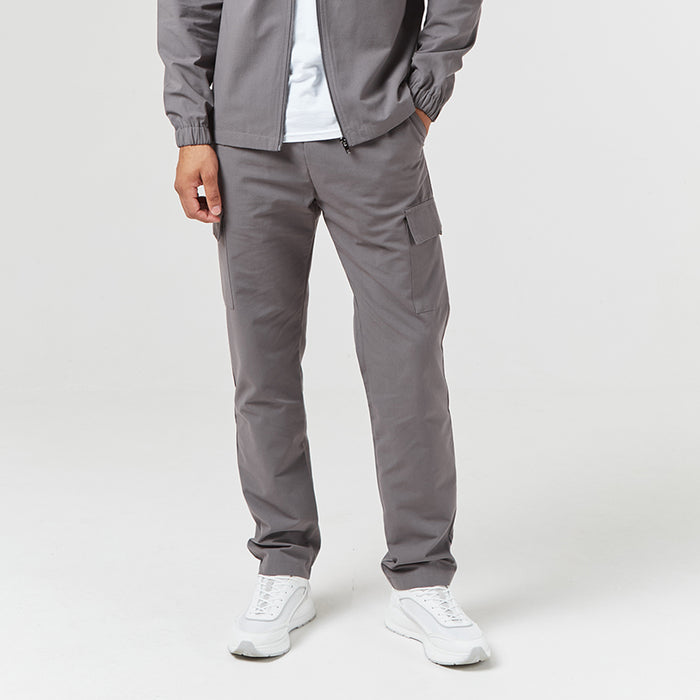Charcoal grey cargos for men with open hem