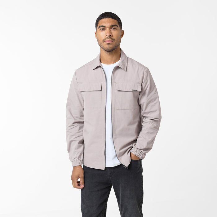 Men's  Dark Stone Smart Utility Overshirt  Closure London  Front View