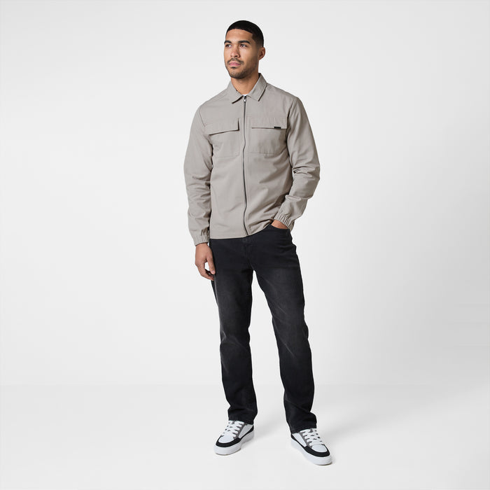 Smart Utility Overshirt | Washed Stone