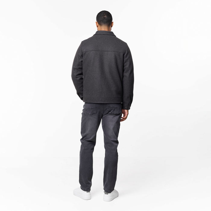 Smart Zip Faux Wool Jacket | Charcoal