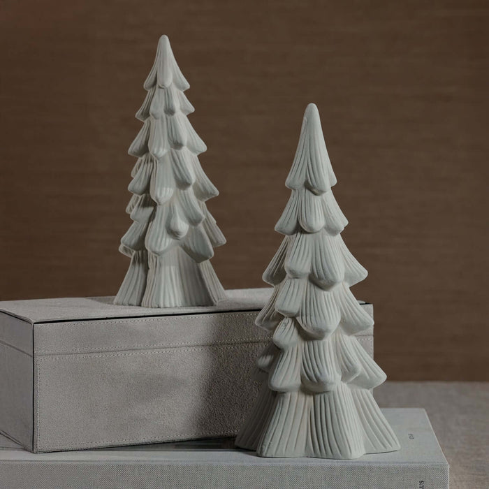 Snow Covered Flocked Tree - Light Gray