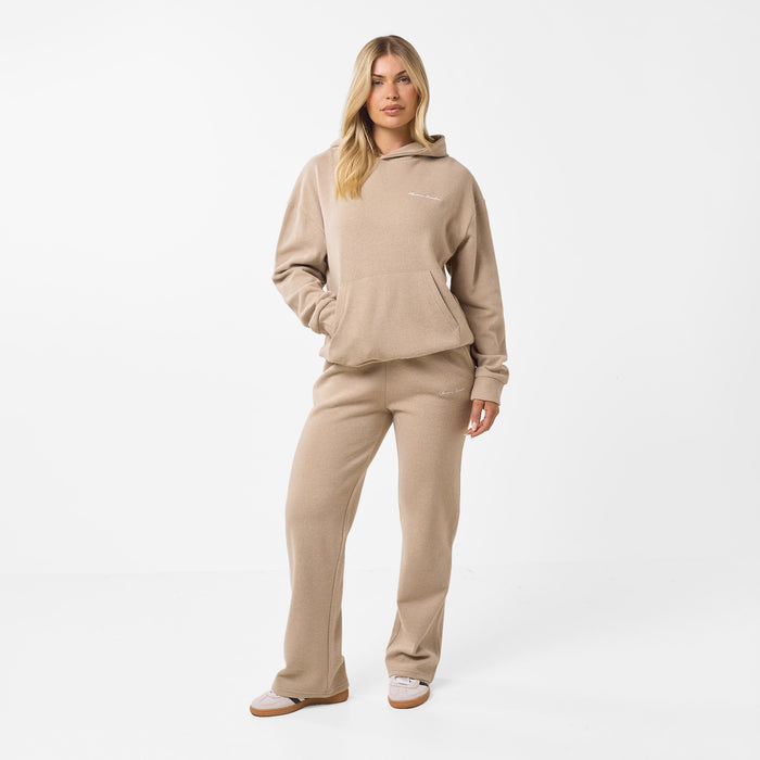 Women's  Tan Soft Knit Tracksuit  Closure London  Front View