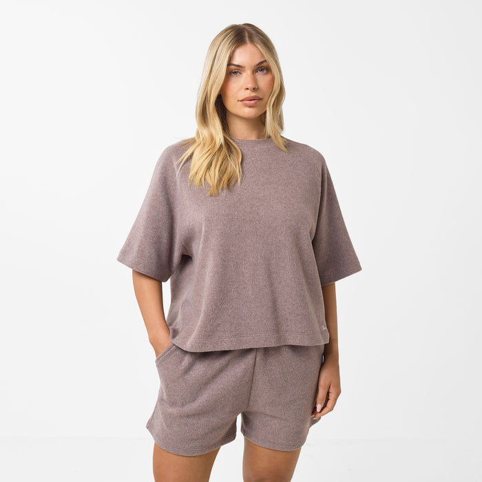 Women's  Brown Soft Knit Twinset  Closure London  Front View