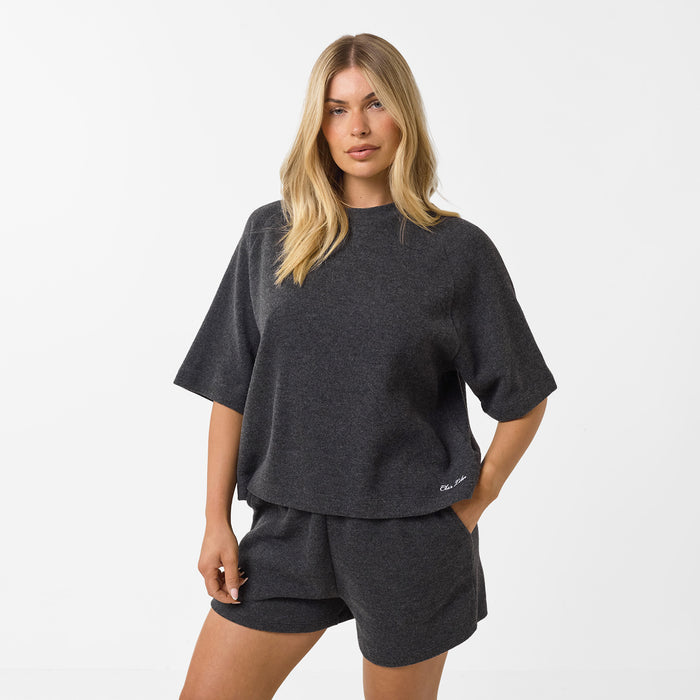 Women's  Charcoal Soft Knit Twinset  Closure London  Front View