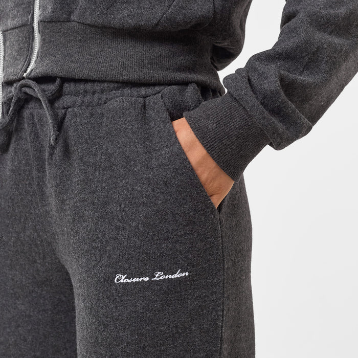 Soft Knit Wide Leg Pant I Charcoal