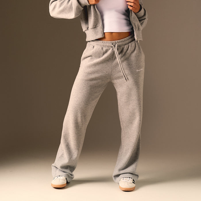 Soft Knit Wide Leg Pant I Grey Marl