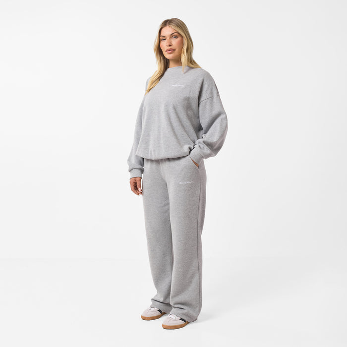 Soft Knit Wide Leg Pant I Grey Marl
