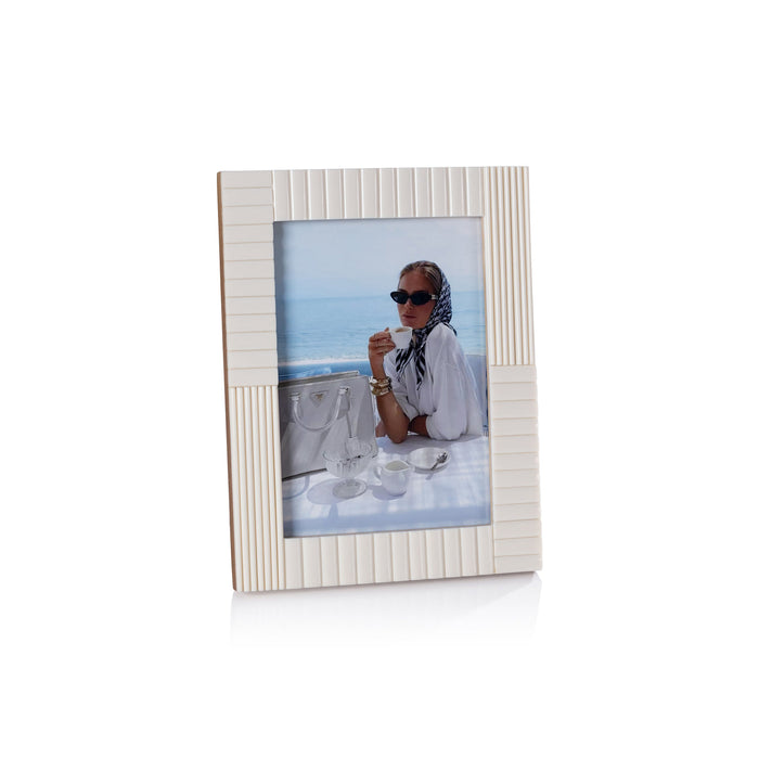 Sóller Ribbed Ivory Resin Photo Frame - Picture Frames by Carlyle Avenue