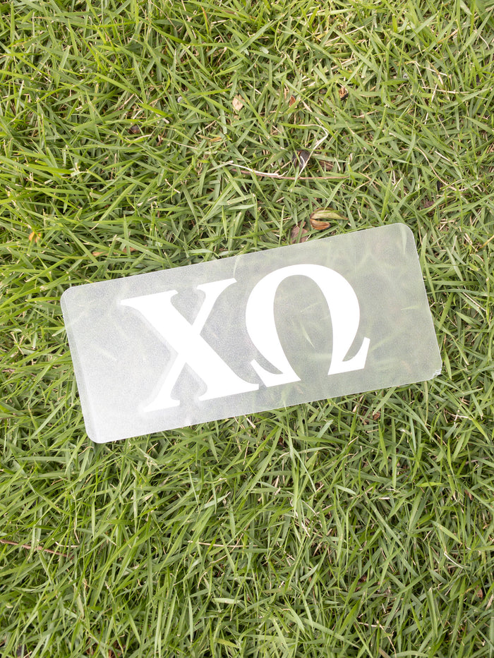 Sorority White Letter Decal Greek in Chi Omega at Wrapsody