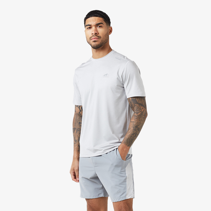 Men's  Ice Grey Space Dye Training Twinset  Closure London  Front View