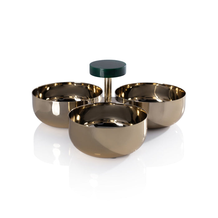 Spiga Condiment Set - Gold & Green - Barware by Carlyle Avenue