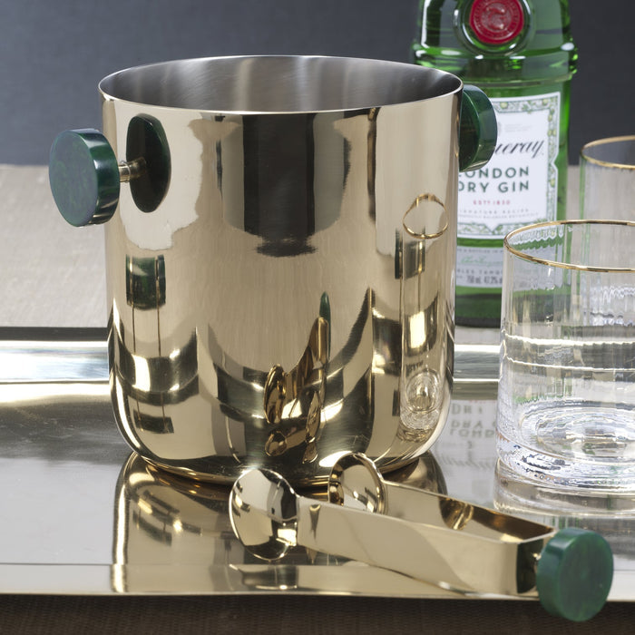 Spiga Ice Bucket - Gold & Green - CARLYLE AVENUE