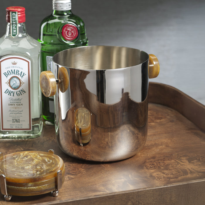 Spiga Ice Bucket - Nickel & Amber - CARLYLE AVENUE
