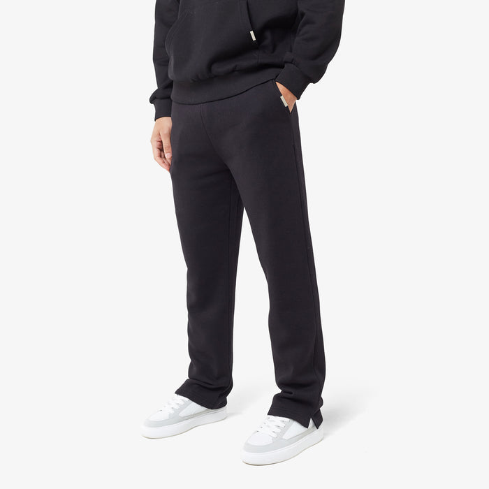 Men's  Black Split Open Hem Jogger  Closure London  Front View
