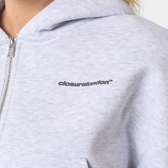 Stacked Crop Tracksuit | Grey Marl