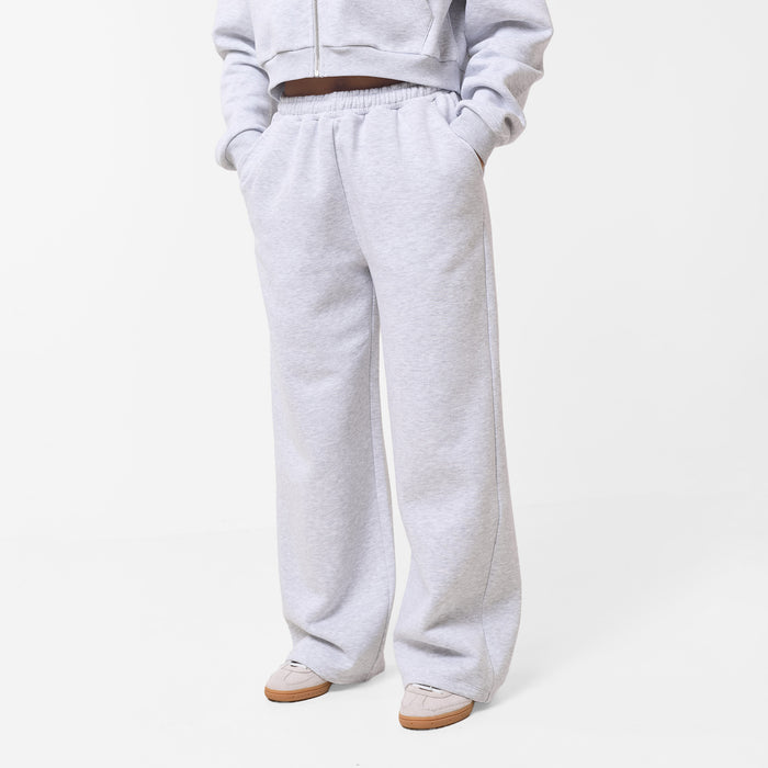 Stacked Crop Tracksuit | Grey Marl