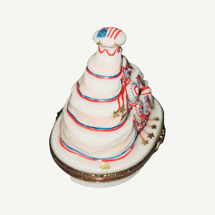 Patriotic Cake Limoges Box Porcelain Limoges united patriotic Limoges Imports Limoges Boxes French Trinket Box