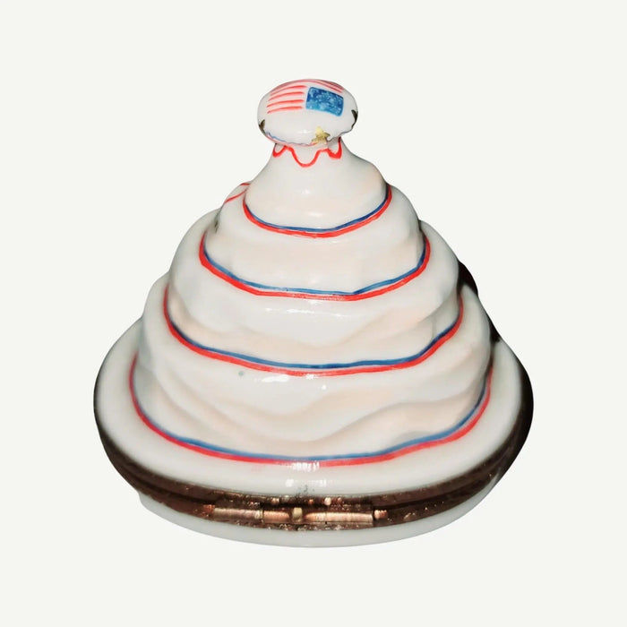 Patriotic Cake Limoges Box Porcelain Limoges united patriotic Limoges Imports Limoges Boxes French Trinket Box