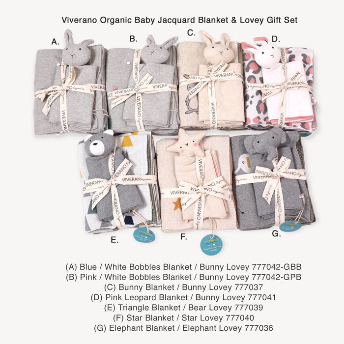 Stars Baby Jacquard Knit Blanket & Lovey Gift SET (Organic) -  by Carlyle Avenue