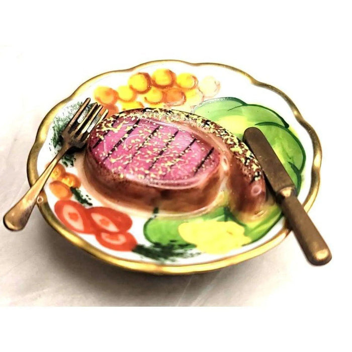 Steak Dinner Porcelain Masterpiece Porcelain Limoges Food French Trinket Box